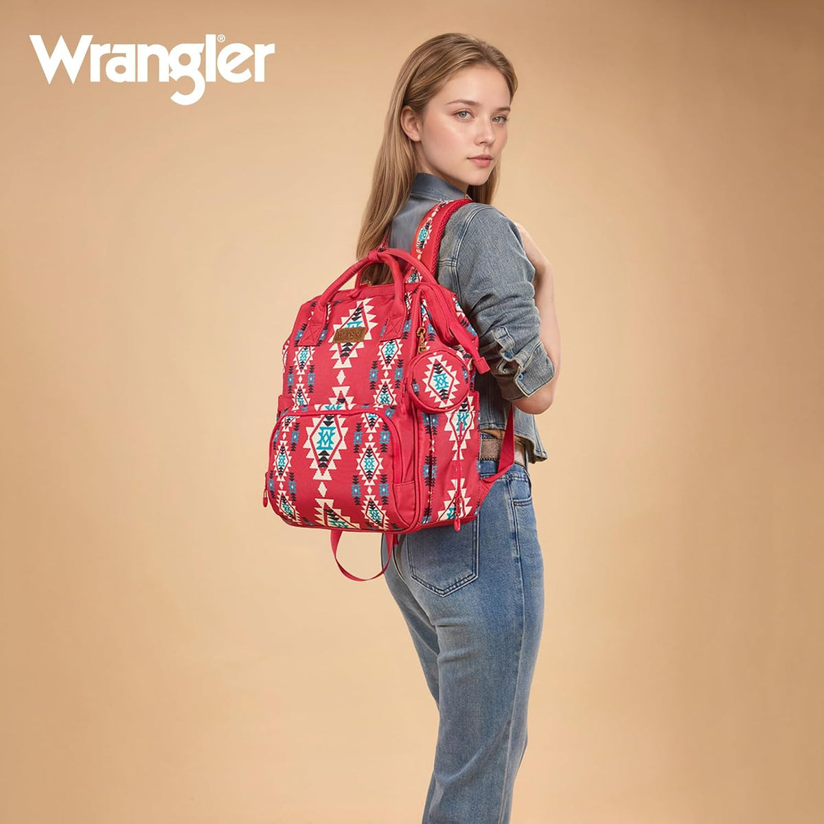 Montana West Wrangler Diaper Bag Backpack Aztec Callie Bag Travel Backpack Purses Western Multi-Function Baby Bags for Mom