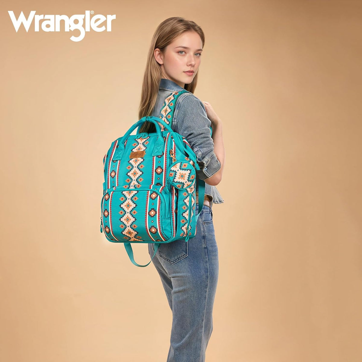 Montana West Wrangler Diaper Bag Backpack Aztec Callie Bag Travel Backpack Purses Western Multi-Function Baby Bags for Mom