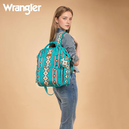 Montana West Wrangler Diaper Bag Backpack Aztec Callie Bag Travel Backpack Purses Western Multi-Function Baby Bags for Mom