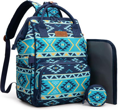 Montana West Wrangler Diaper Bag Backpack Aztec Callie Bag Travel Backpack Purses Western Multi-Function Baby Bags for Mom
