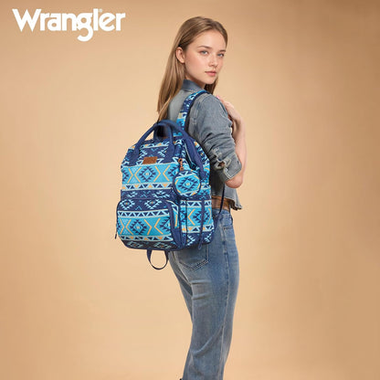 Montana West Wrangler Diaper Bag Backpack Aztec Callie Bag Travel Backpack Purses Western Multi-Function Baby Bags for Mom