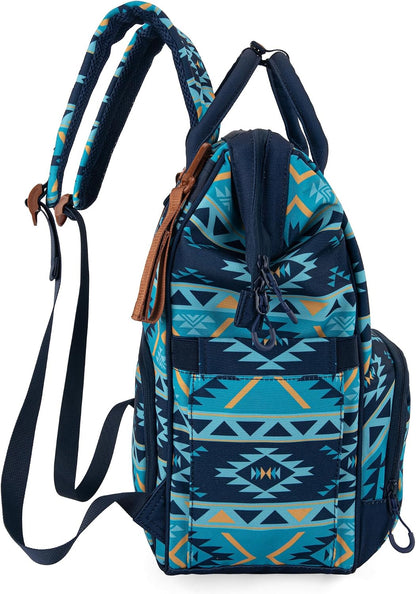 Montana West Wrangler Diaper Bag Backpack Aztec Callie Bag Travel Backpack Purses Western Multi-Function Baby Bags for Mom