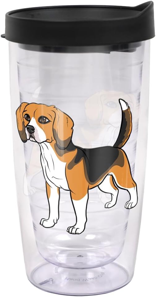 Yorkshire Terrier Yorkie With Bow Double-Walled Plastic Travel, 16oz.