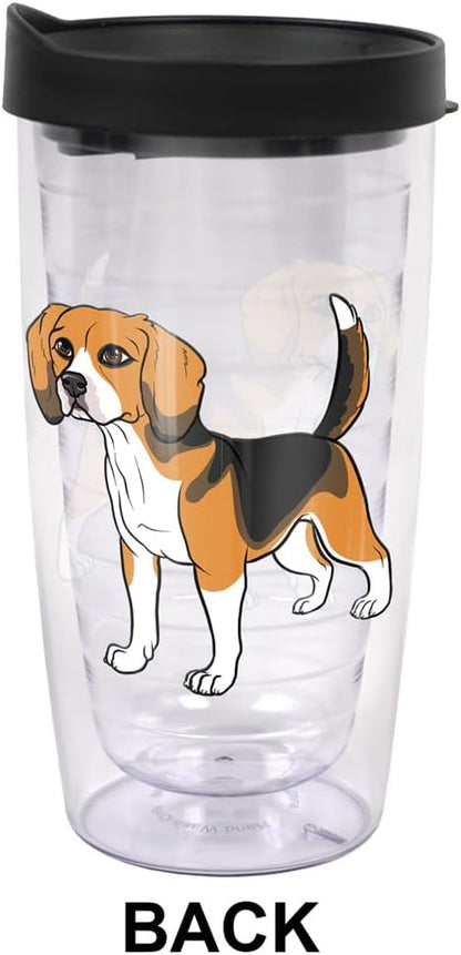 Yorkshire Terrier Yorkie With Bow Double-Walled Plastic Travel, 16oz.