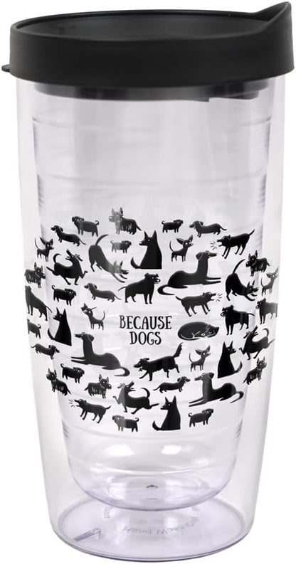 Yorkshire Terrier Yorkie With Bow Double-Walled Plastic Travel, 16oz.