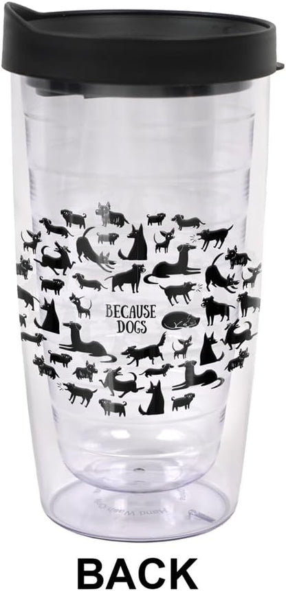 Yorkshire Terrier Yorkie With Bow Double-Walled Plastic Travel, 16oz.