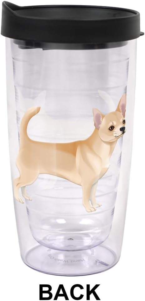 Yorkshire Terrier Yorkie With Bow Double-Walled Plastic Travel, 16oz.