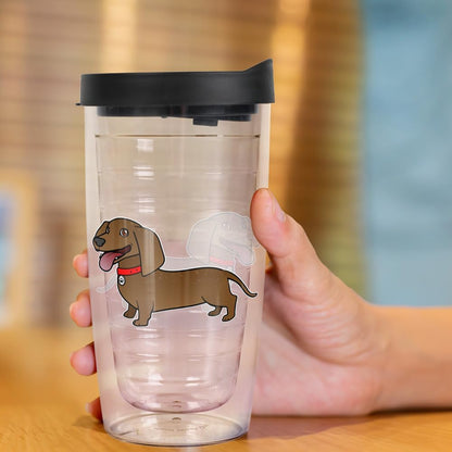 Yorkshire Terrier Yorkie With Bow Double-Walled Plastic Travel, 16oz.