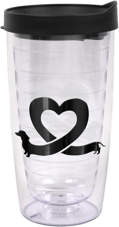 Yorkshire Terrier Yorkie With Bow Double-Walled Plastic Travel, 16oz.