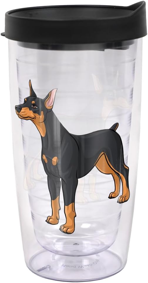 Yorkshire Terrier Yorkie With Bow Double-Walled Plastic Travel, 16oz.