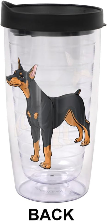 Yorkshire Terrier Yorkie With Bow Double-Walled Plastic Travel, 16oz.