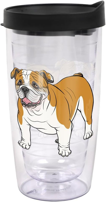 Yorkshire Terrier Yorkie With Bow Double-Walled Plastic Travel, 16oz.