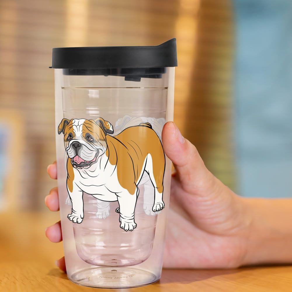 Yorkshire Terrier Yorkie With Bow Double-Walled Plastic Travel, 16oz.