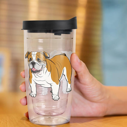 Yorkshire Terrier Yorkie With Bow Double-Walled Plastic Travel, 16oz.