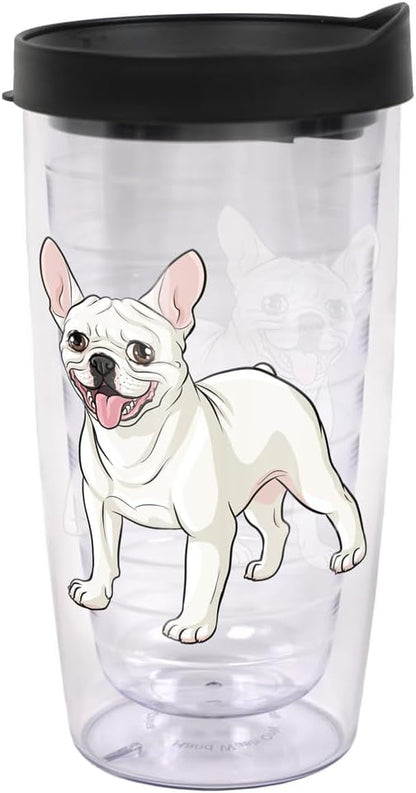 Yorkshire Terrier Yorkie With Bow Double-Walled Plastic Travel, 16oz.