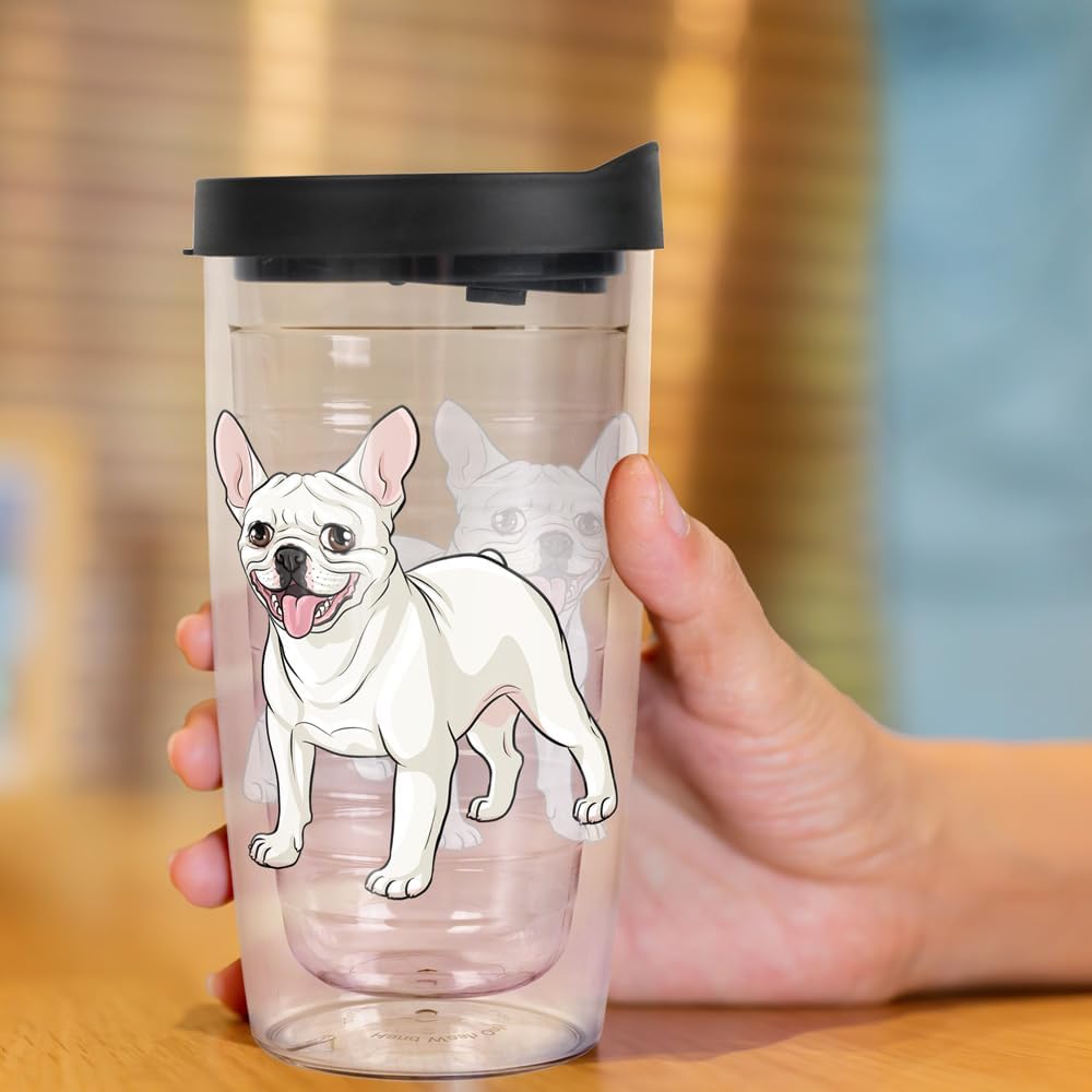 Yorkshire Terrier Yorkie With Bow Double-Walled Plastic Travel, 16oz.