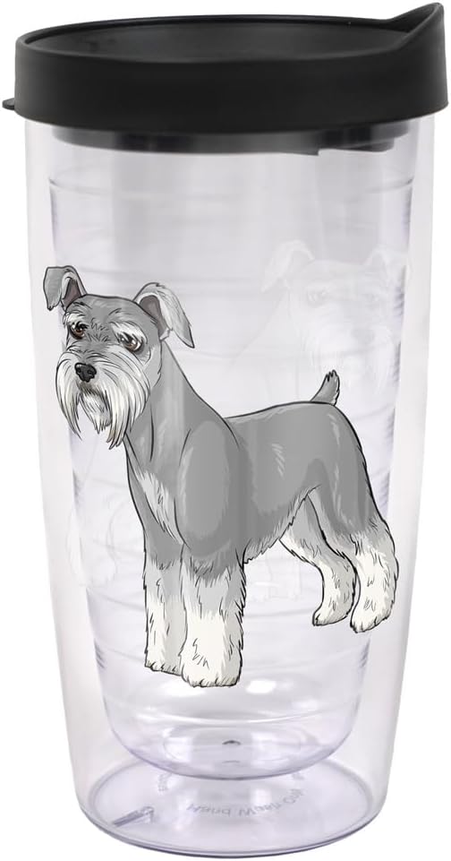 Yorkshire Terrier Yorkie With Bow Double-Walled Plastic Travel, 16oz.