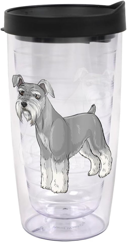 Yorkshire Terrier Yorkie With Bow Double-Walled Plastic Travel, 16oz.