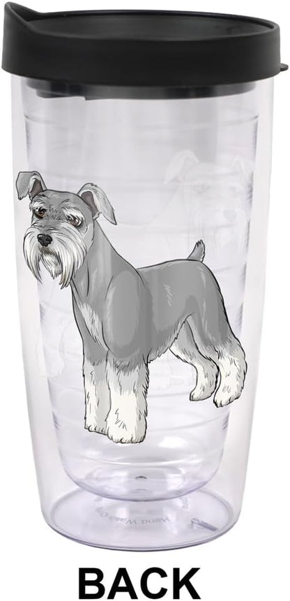 Yorkshire Terrier Yorkie With Bow Double-Walled Plastic Travel, 16oz.