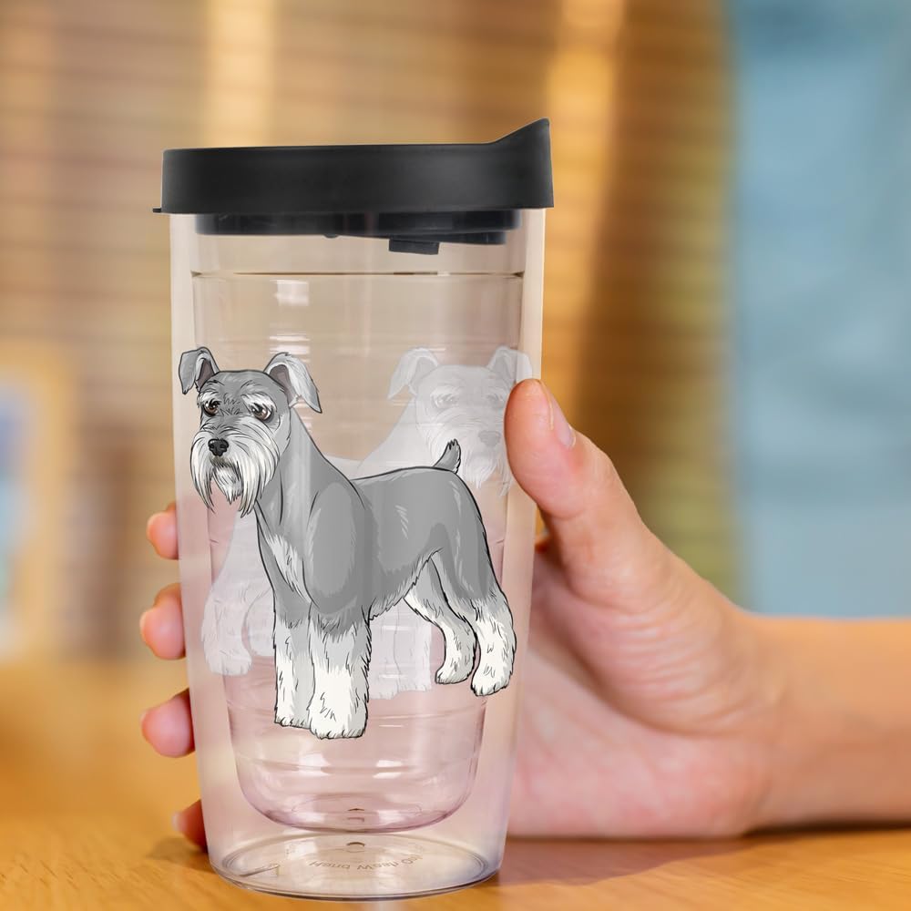 Yorkshire Terrier Yorkie With Bow Double-Walled Plastic Travel, 16oz.
