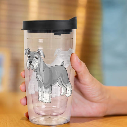 Yorkshire Terrier Yorkie With Bow Double-Walled Plastic Travel, 16oz.