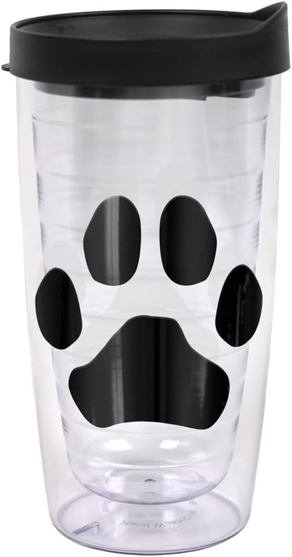 Yorkshire Terrier Yorkie With Bow Double-Walled Plastic Travel, 16oz.