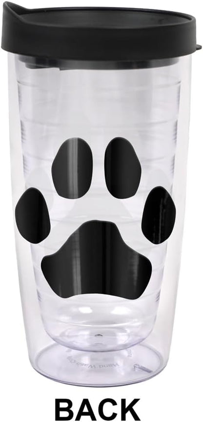 Yorkshire Terrier Yorkie With Bow Double-Walled Plastic Travel, 16oz.