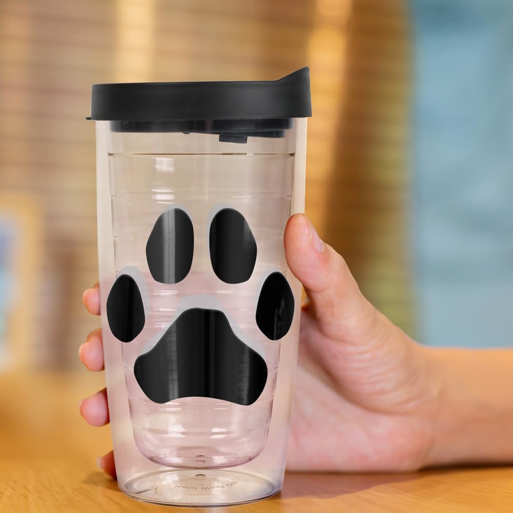 Yorkshire Terrier Yorkie With Bow Double-Walled Plastic Travel, 16oz.