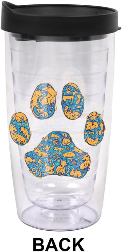 Yorkshire Terrier Yorkie With Bow Double-Walled Plastic Travel, 16oz.