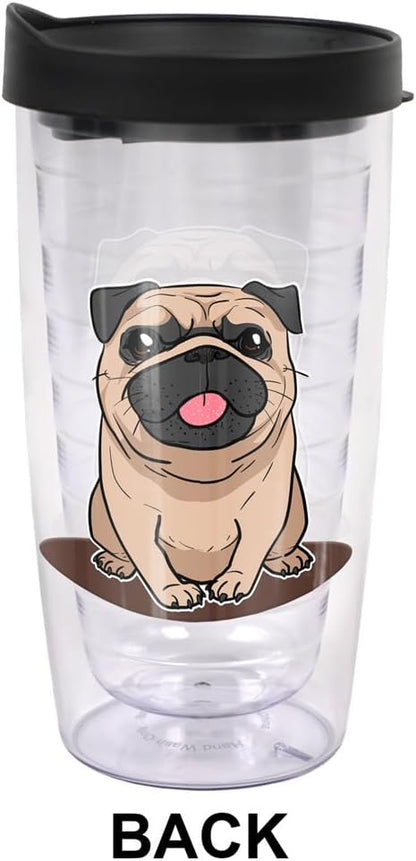 Yorkshire Terrier Yorkie With Bow Double-Walled Plastic Travel, 16oz.