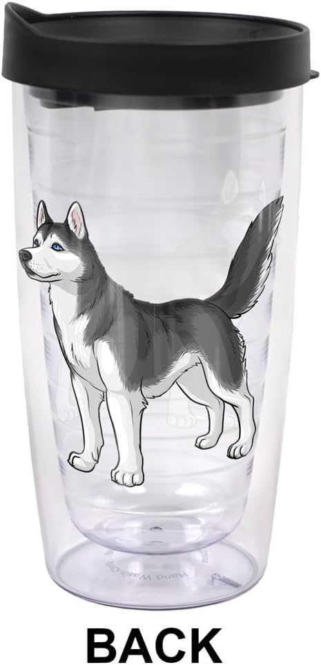 Yorkshire Terrier Yorkie With Bow Double-Walled Plastic Travel, 16oz.