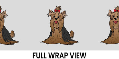Yorkshire Terrier Yorkie With Bow Double-Walled Plastic Travel, 16oz.