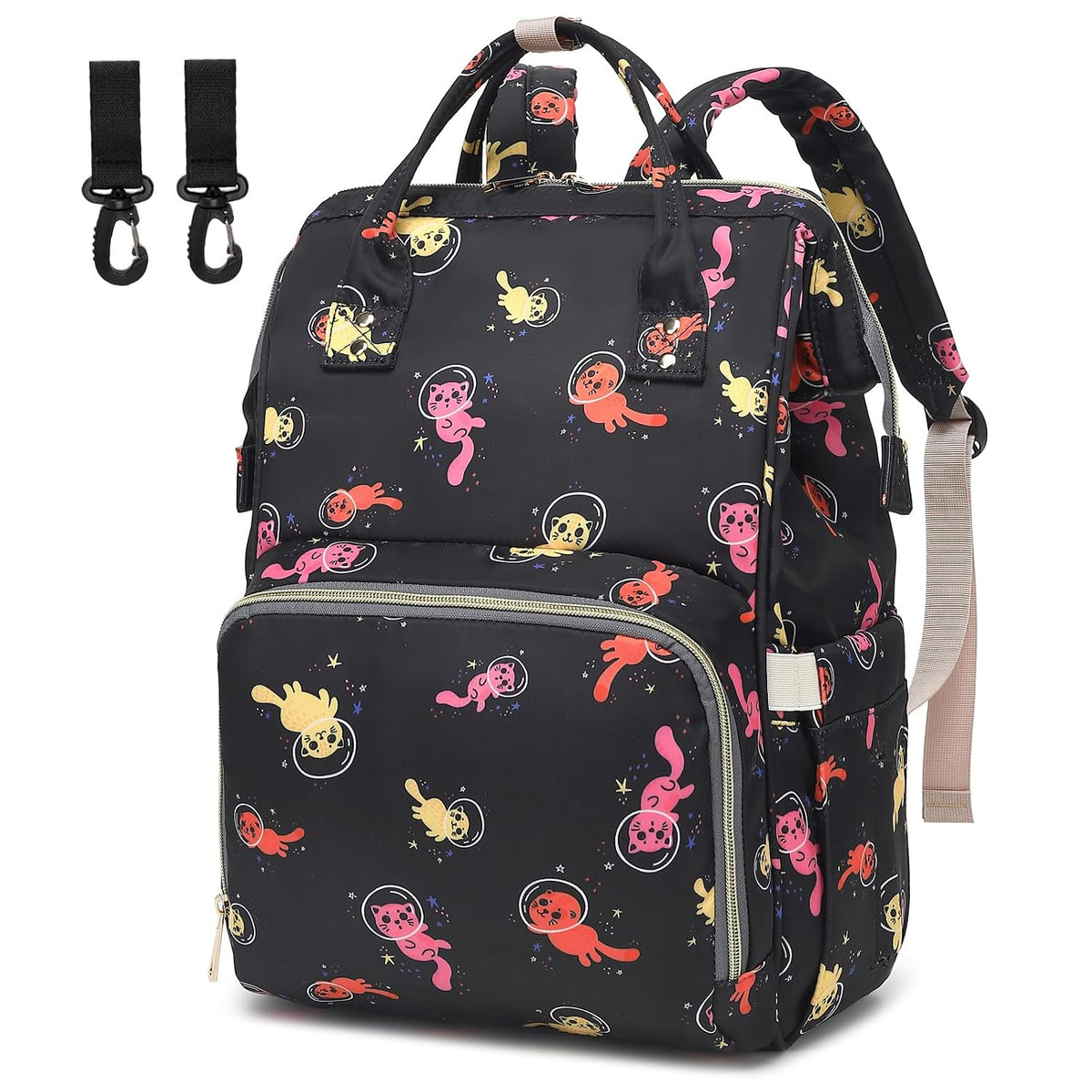Flamingo Diaper Bag Backpack for Baby Girls, Mom Waterproof Large Nappy Bags for Women (Green)