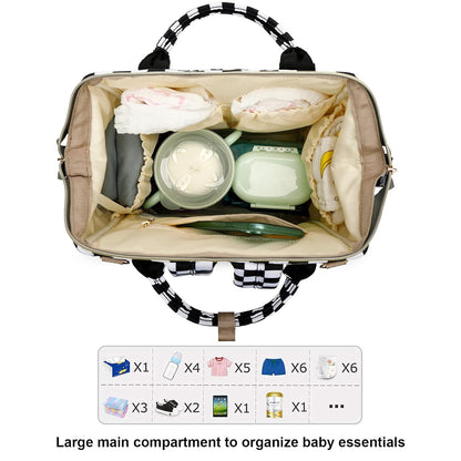 Flamingo Diaper Bag Backpack for Baby Girls, Mom Waterproof Large Nappy Bags for Women (Green)