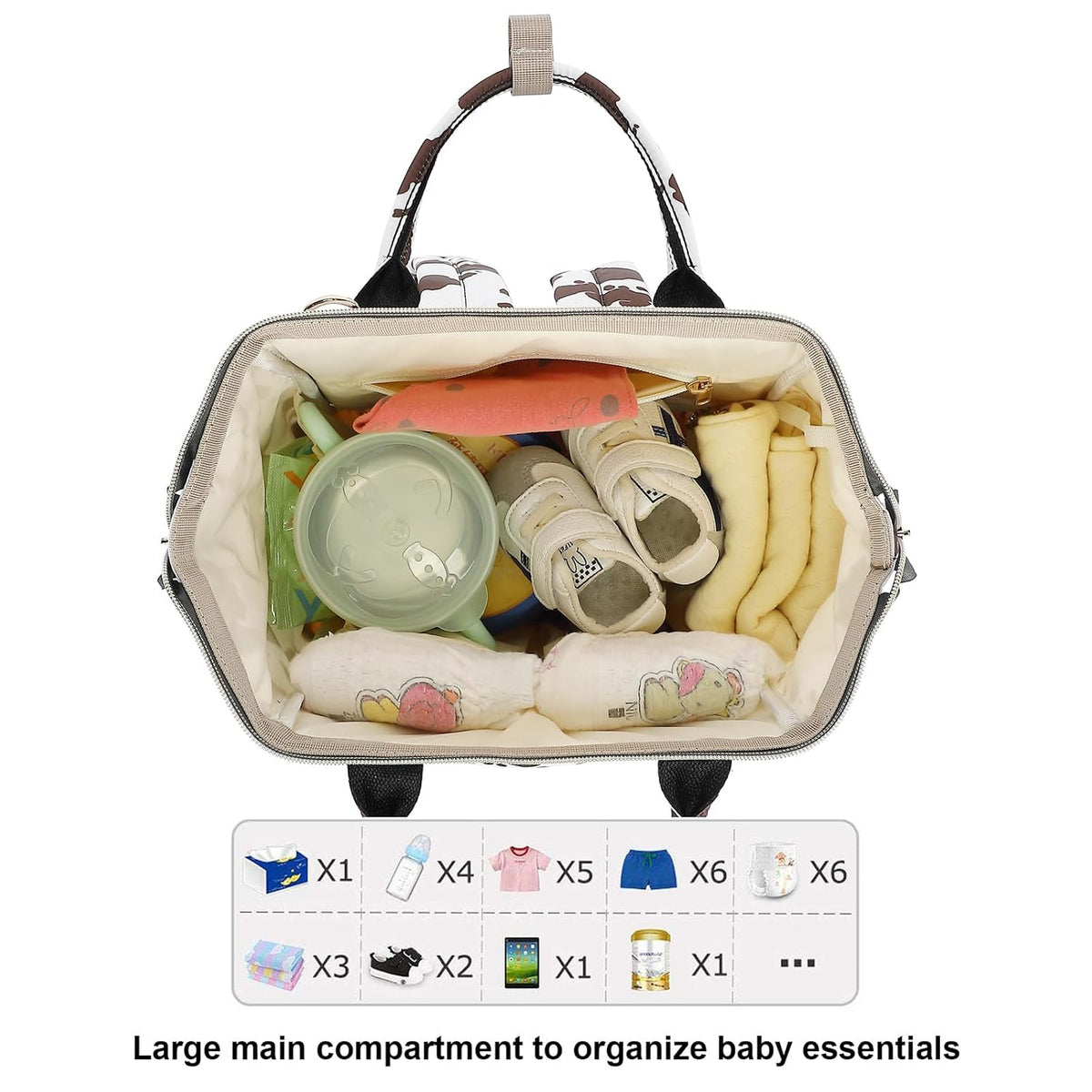 Flamingo Diaper Bag Backpack for Baby Girls, Mom Waterproof Large Nappy Bags for Women (Green)