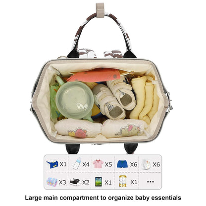Flamingo Diaper Bag Backpack for Baby Girls, Mom Waterproof Large Nappy Bags for Women (Green)