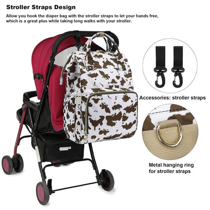 Flamingo Diaper Bag Backpack for Baby Girls, Mom Waterproof Large Nappy Bags for Women (Green)