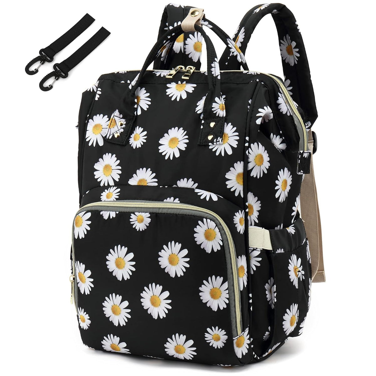 Flamingo Diaper Bag Backpack for Baby Girls, Mom Waterproof Large Nappy Bags for Women (Green)