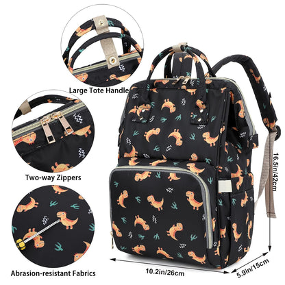 Flamingo Diaper Bag Backpack for Baby Girls, Mom Waterproof Large Nappy Bags for Women (Green)