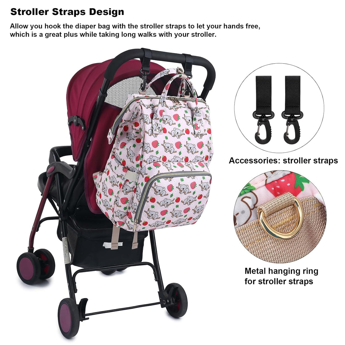 Flamingo Diaper Bag Backpack for Baby Girls, Mom Waterproof Large Nappy Bags for Women (Green)