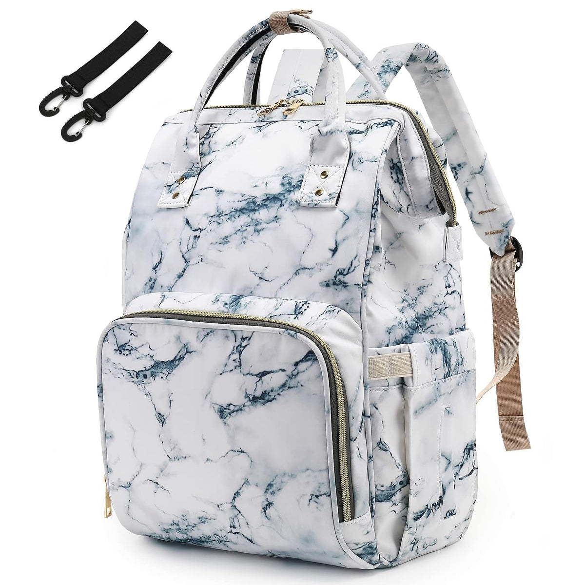 Flamingo Diaper Bag Backpack for Baby Girls, Mom Waterproof Large Nappy Bags for Women (Green)