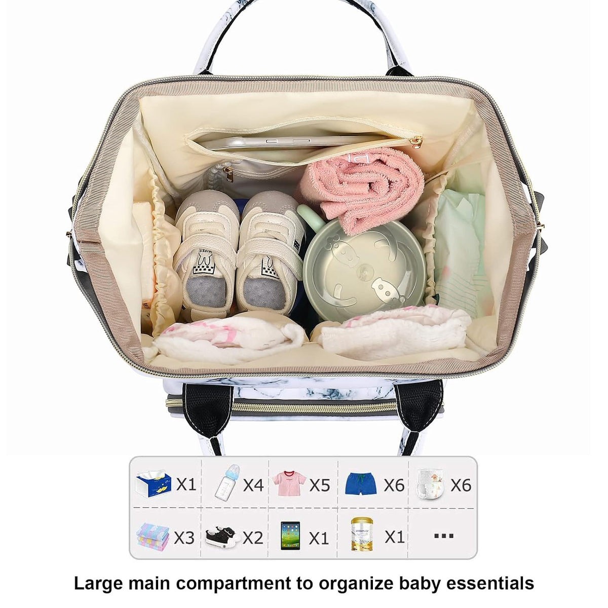 Flamingo Diaper Bag Backpack for Baby Girls, Mom Waterproof Large Nappy Bags for Women (Green)
