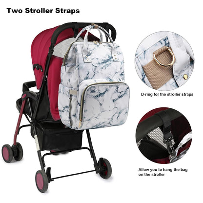Flamingo Diaper Bag Backpack for Baby Girls, Mom Waterproof Large Nappy Bags for Women (Green)