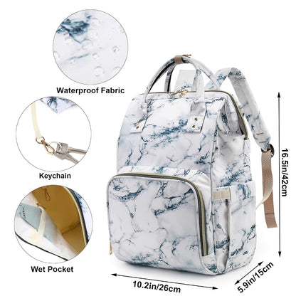 Flamingo Diaper Bag Backpack for Baby Girls, Mom Waterproof Large Nappy Bags for Women (Green)