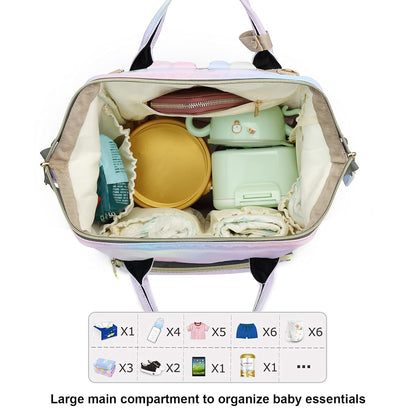 Flamingo Diaper Bag Backpack for Baby Girls, Mom Waterproof Large Nappy Bags for Women (Green)