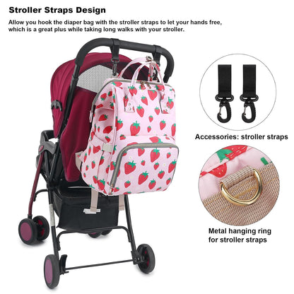 Flamingo Diaper Bag Backpack for Baby Girls, Mom Waterproof Large Nappy Bags for Women (Green)