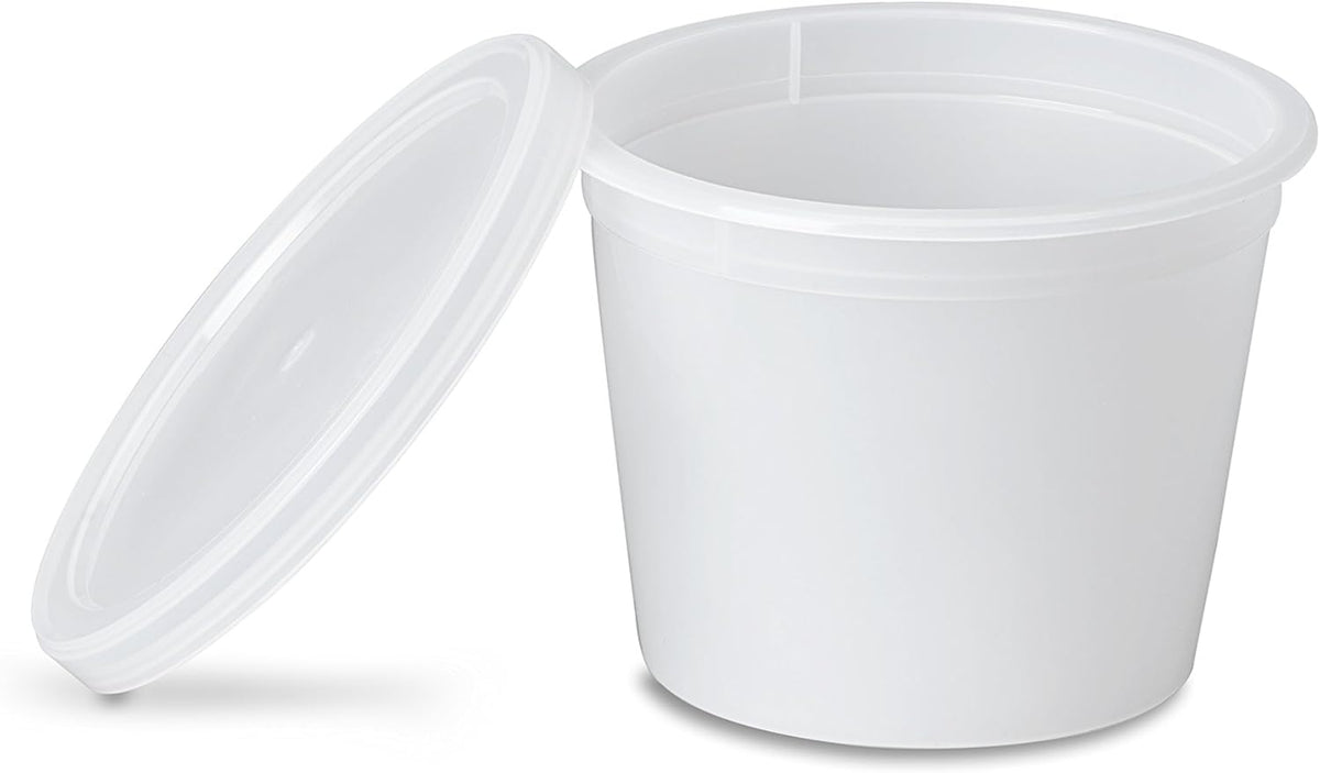 Airtight Food Storage Containers with Easy Secure Lids by TANGERINE (8 Ounce) (50 Pack)