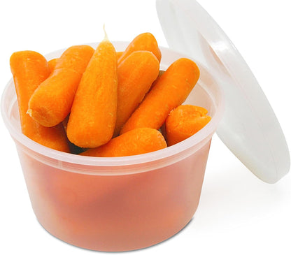 Airtight Food Storage Containers with Easy Secure Lids by TANGERINE (8 Ounce) (50 Pack)
