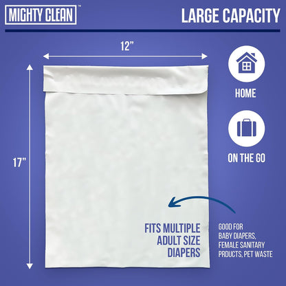 Extra Large Adult Diaper Disposable Bags - 30 Bags, Unscented