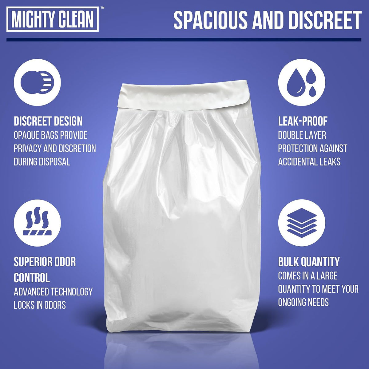 Extra Large Adult Diaper Disposable Bags - 30 Bags, Unscented